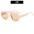 Occhiali da sole quadrati retrò beige con lenti color marrone chiaro in stile vintage - Montatura Beige Lenti Champagne
