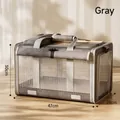 Breathable grey cat carrier bag in durable canvas with mesh panels, 47x29x30cm - Base Style (Without Liner) / Dark Gray