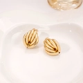 Vintage style gold twisted rope heart earrings for women in a luxury metallic finish - E1341-5 Gold Twist Braided Style / Gold