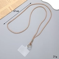 Rose gold braided crossbody phone lanyard with metal ring and white phone insert pad - Champagne