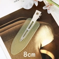 8cm durchscheinende blassgrüne Haarklammer mit goldenem Glitzer im Alligator-Stil - 22# Haarspange Ohne Knicke / 8cm / Glitzer Gelb