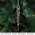 Lot de 50 ornements de Noël en forme de glaçons spirales transparents de 15 cm de long - 150mm Pendentif Glaçon