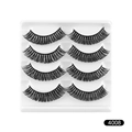 Dense D-curl Russian strip eyelashes model 4008 in a 4-pair white storage tray - Faux Mink Style (4008)