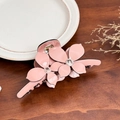 Elegant pink acetate flower hair claw clip with crystal rhinestones for women - Pink-13cm