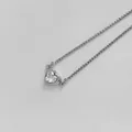 Adjustable heart bracelet with sparkling clear zircon inlay and box chain in silver - White Zircon Heart (B677) / Silver