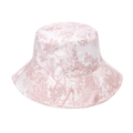 Pink Toile de Jouy jungle animal bucket hat in premium cotton for outdoor sun protection - 58cm / Pink