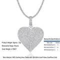 S925 sterling silver broken heart pendant iced out with 4.7ct moissanite stones - Broken Heart Moissanite
