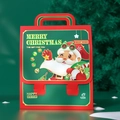 Scatola regalo di Natale a zainetto con Babbo Natale in classici colori rosso e verde - Babbo Natale Con Stella