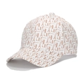 Fashionable white baseball cap featuring brown monogram H and Eiffel Tower print - White with Gold Print / One Size(Adjustable)