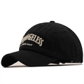 Close-up of vintage black baseball cap with high-density UNGELESS 3D embroidery detail - Adjustable / Pure Cotton Black