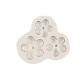 White silicone flower mold with three floral patterns for chocolate cake decorating - Style 7 / Gray