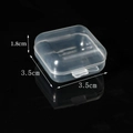 Mini clear PP plastic storage box with flip lid, dimensions 3.5x3.5x1.8cm for small items - 3.5x3.5x1.8cm