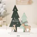 Weihnachtsdeko aus Holz mit Tannenbäumen und Rentier für den Tisch 22x26cm - Baum & Rentier (Linker Baum Stil B)