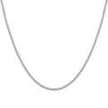 Schlanke Halskette aus silbernem Titanstahl mit runder Boxkette und poliertem Glanz - Silber - Rolo-Kette