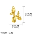 Golden balloon dog pendant in stainless steel with precise size measurements - Golden Balloon Dog (A0006301)