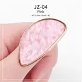 Nagelkunst-Palettenring mit rosa Marmorharz und Goldrahmen, Modell JZ-04, 45x23,5mm - Rosa Fächerförmig
