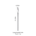 Silver long handle 304 stainless steel dessert fork with 21.2cm length and 0.8cm width - Long Fruit Fork