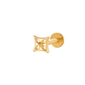Golden F136 titanium clover-shaped labret stud with flat back for cartilage piercing - 1# Gold Clover