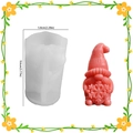 DIY Santa Gnome silicone mold for candles, 9.6cm height with translucent white finish - Gnome Holding Snowflake - Thick Style