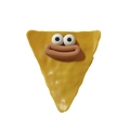 Creative yellow nacho snack clip with funny cartoon eyes and lips expression - Funny Face Single Triangle Chip