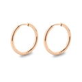 Polished rose gold stainless steel hoop earrings with minimalist circular curved design - 2.0*16mm / Rose Gold