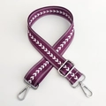 Detailed shot of purple nylon strap with white arrow patterns and silver metal buckles - Purple With Silver Buckle