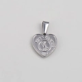 Ciondolo a cuore argento con incisione YES MAYBE NO per creazione gioielli - Acciaio-Cuore