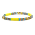 Bohemian Tila bead bracelet in bright yellow, sky blue, orange and amber on white background - Yellow/Blue/Orange/Amber (TL-B190007A)