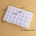 36-grid transparent PP plastic organizer box for beads with 34.2x21.5x4.8cm dimensions - Large Fixed 28 Compartments/34.2x21.5x4.8cm