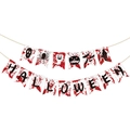 Halloween door banners with bloody motifs, pumpkins, bats, and skulls for party decoration - Halloween Banner Style E
