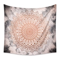 Détail de la texture du motif mandala et de l'impression métallique or rose sur la tapisserie - 73X95CM / Impression Métallique Bronze (ZJ111204)