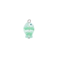 Green handmade lampwork fish pendant with devil eye charm for DIY jewelry making - Green (Single Hole 11#)
