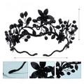 Dunkle Gothic-Krone mit schwarzen Acrylkristallen und handgefertigtem Draht für Halloween - Dunkle Blume Schwarze Perlen