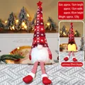Gnomo di Natale luminoso con cappello rosso a fiocchi di neve e gambe lunghe 65cm - Stile Cappello Rosso Con Fiocchi Di Neve