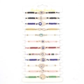 Set of 12 woven bracelets with colorful beads, evil eye charms, and Hamsa hand pendants - 12 Pieces Per Set