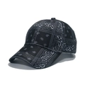 Black and white Paisley print baseball cap featuring street style hip-hop bandana design - 56-60cm Adjustable / Black