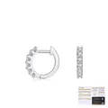 Pendientes de aro en plata de ley S925 con brillantes piedras de moissanita redondas - Plata de ley 925