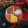 Log cabin gingerbread cookie mold set for DIY Christmas baking with precise 4x3.8cm stamp - E3045-Log Cabin