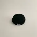 Toddler docker hat in black cotton with Unice embroidery and rolled brim design - Smiley Face Letter Style / One Size / Black