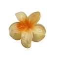 Translucent yellow gradient plumeria flower hair claw clip with glitter finish - Frangipani Hair Clip / Yellow