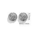 Silberne Edelstahl 8,5mm Blumenperlen mit 1mm Loch für DIY-Schmuckherstellung - Nr. 96 (8,5 mm) / Stahlfarbe