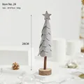 Nordic grey wool felt Christmas tree tabletop decoration with wooden star and base - No.11 Grey Layered Tree