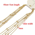 Detail of gold multilayer snake chain necklace showing 40cm length and 1mm width - Multi-layer Bead Chain Style (F1624GD1) / Gold