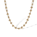 Collana minimalista in acciaio al titanio placcato oro 18K con design a maglie ovali - Collana Annodata / Oro