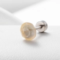 Sparkling yellow cubic zirconia ear stud with flat screw back made of durable titanium steel - Pale Yellow 6.2MM(A013-34#)