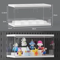 Black pegboard shelf with stackable clear acrylic display box for figures 28x16x15cm - Figure Display Box 16*28cm - White
