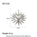 Silver sunburst heart pendant specs with 40mm height and 8.1g weight for DIY jewelry - Silver Heart Sunburst (DFC123S)