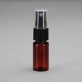 Brown refillable spray bottle with black cap and transparent nozzle in 10-100ml size - 10ml / Amber Bottle Black Spray