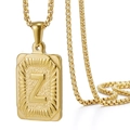Collar de cadena de acero inoxidable chapado en oro 18K con colgante letra Z - Oro Z
