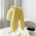 Bright yellow knitted rabbit ear beanie for winter warmth and cute style - Long Ears / Yellow